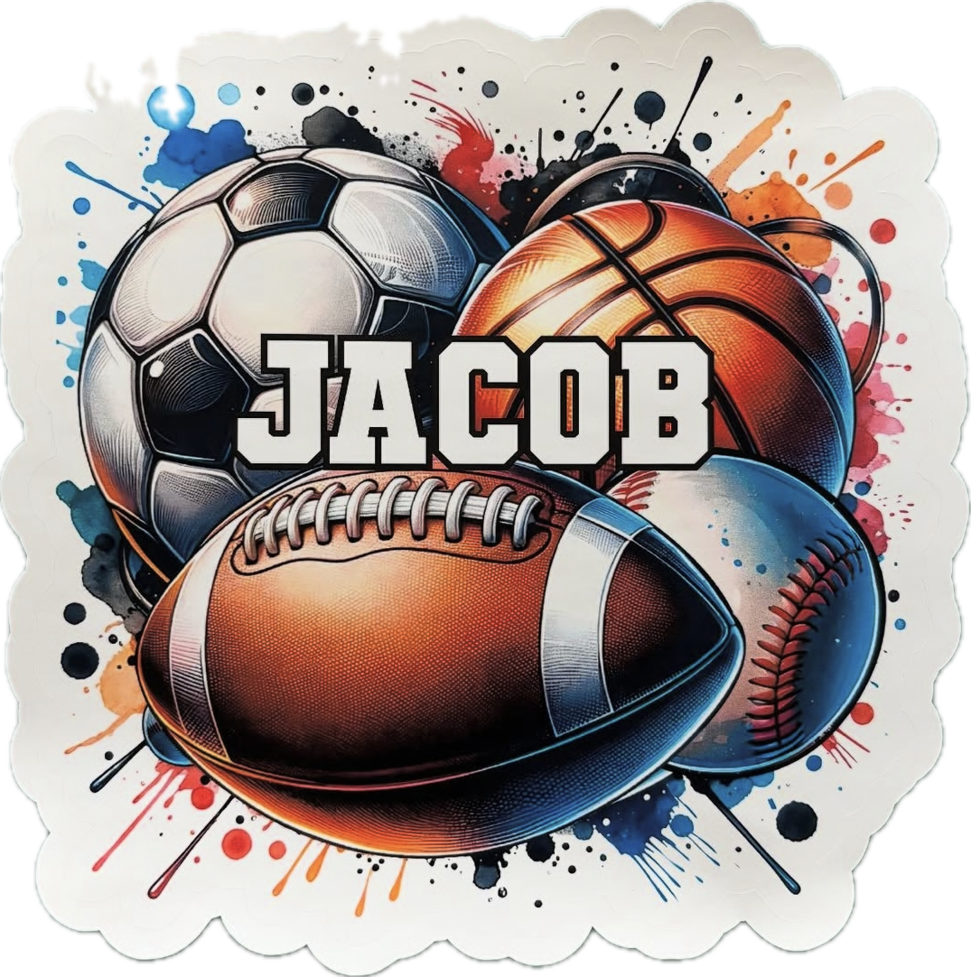 Large Sports Name Decal