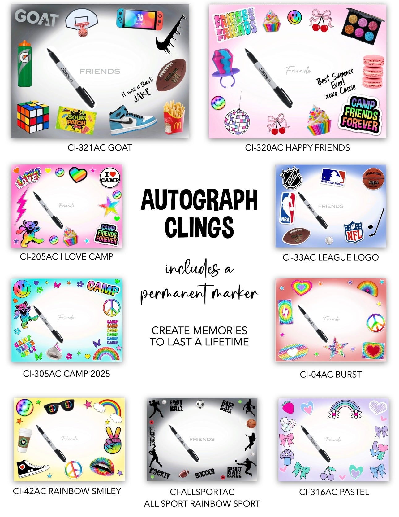 Rectangle Autograph Cling