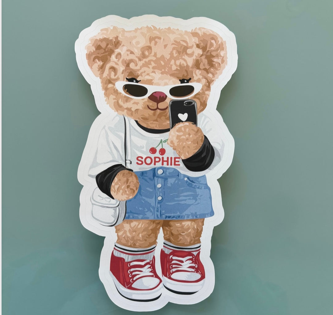 Large Cherry Bear Removable Stickef