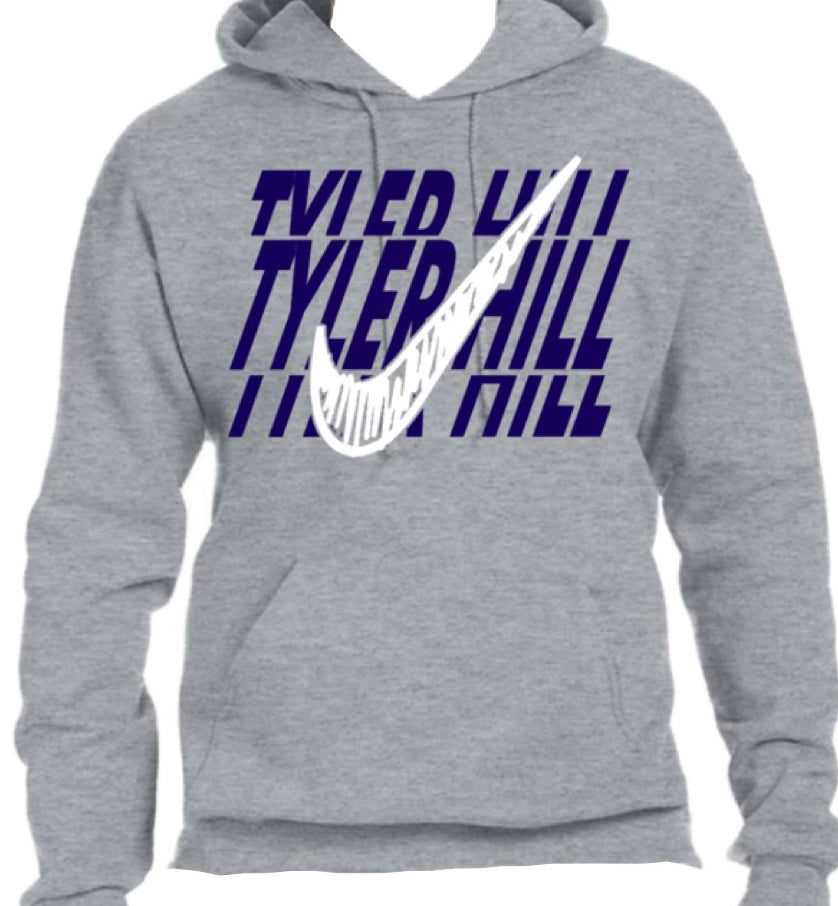 Repeat sketch swoosh hoodie