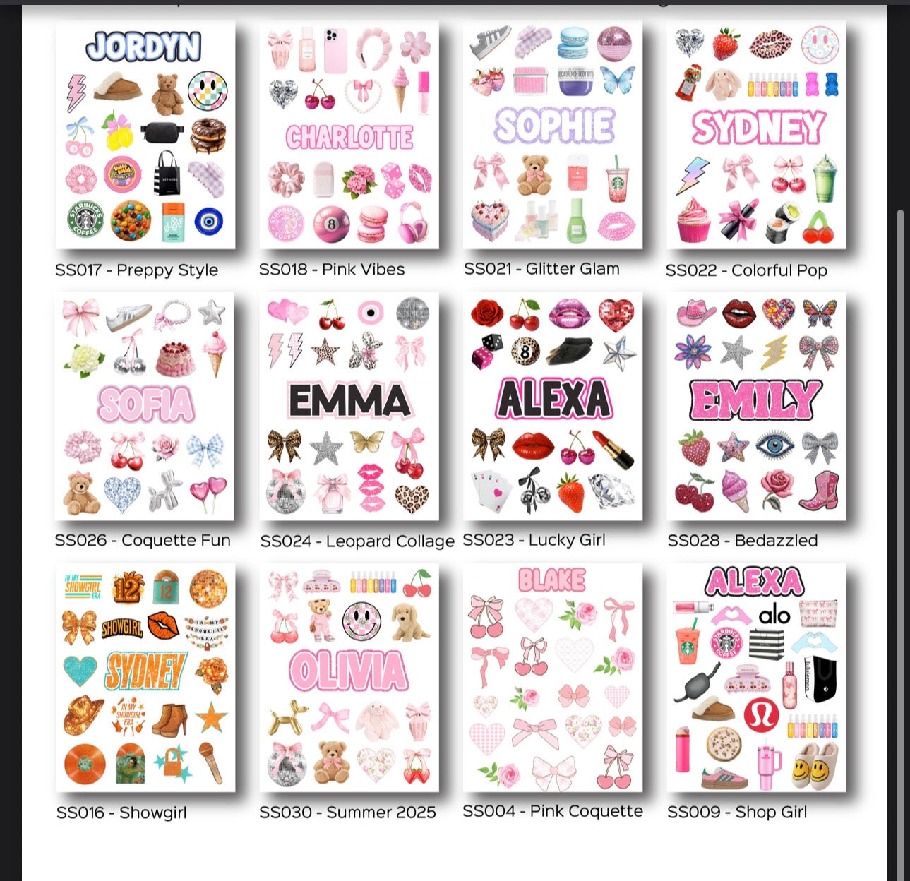 Vinyl Sticker Sheets