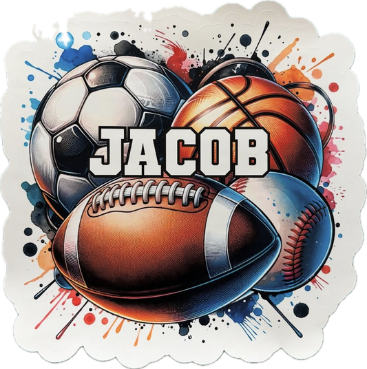 Large Sports Name Decal