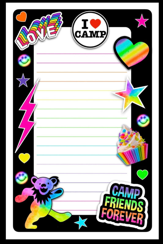 I Heart Camp Lined Stationery