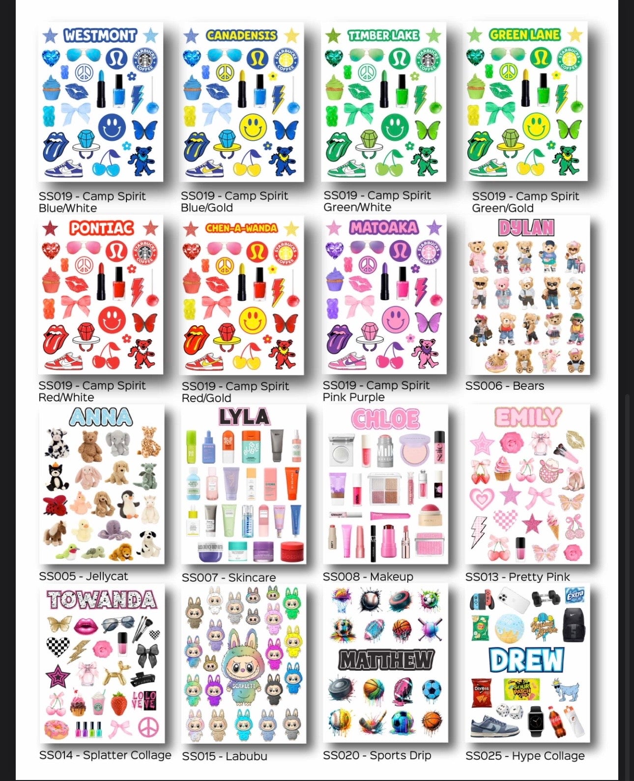 Vinyl Sticker Sheets