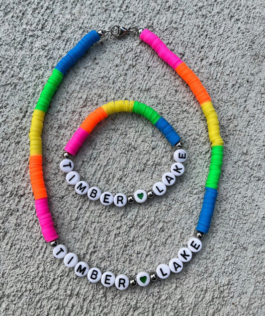 Rainbow Clay Camp Necklace