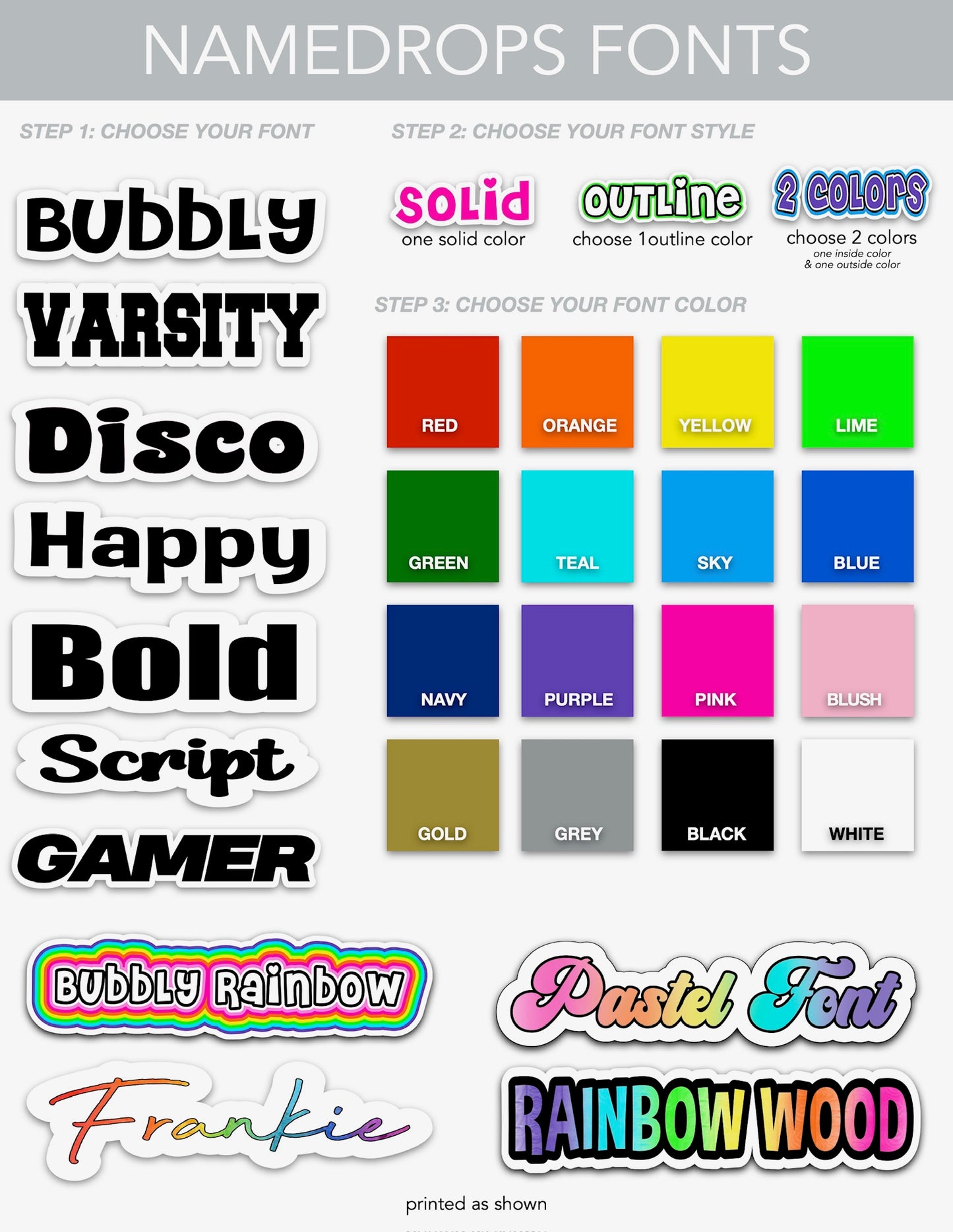 Vinyl Name Labels