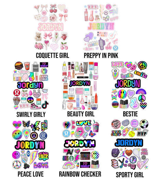 Girl Name Sticker Sheet