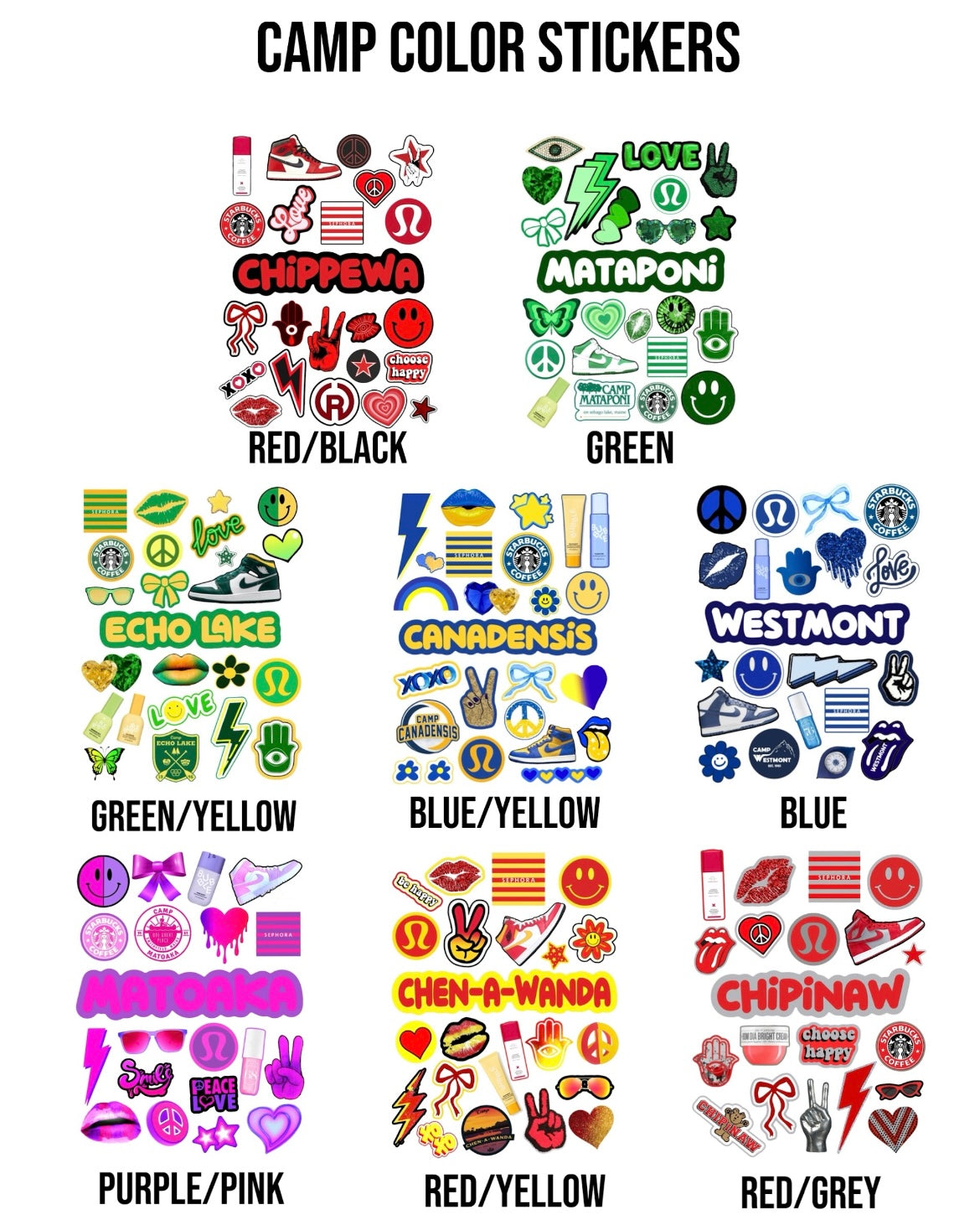 Camp Color Sticker Sheet