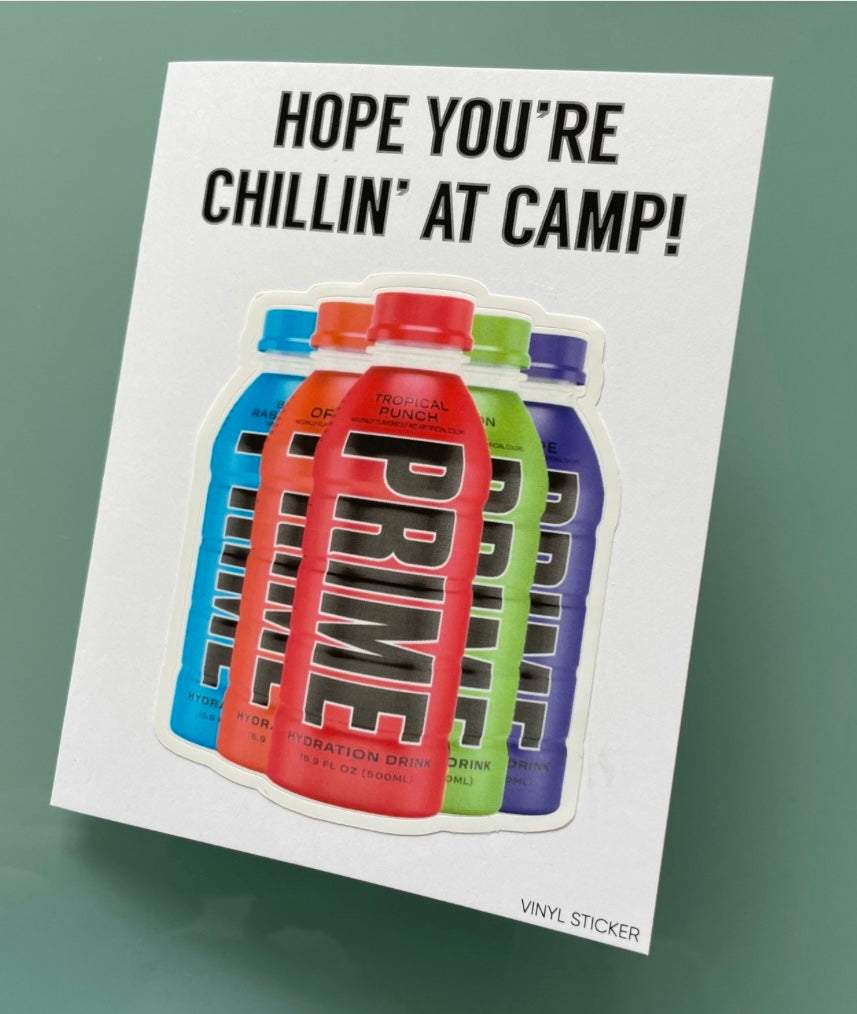 Camp Greeting Card With Vinyl Sticker