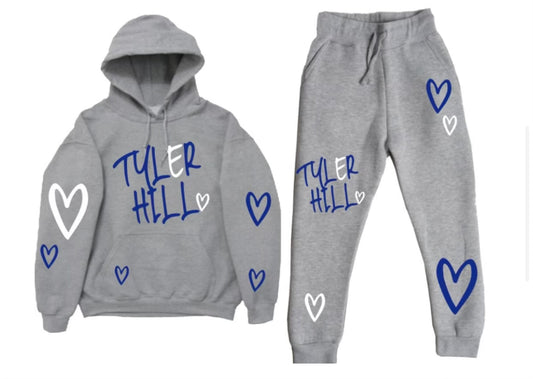 Open Hearts Grey Set