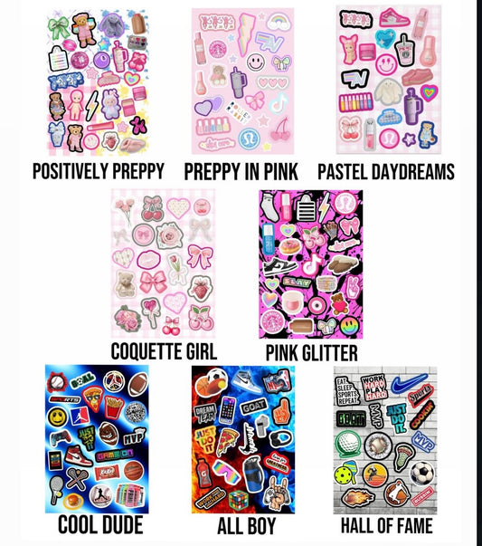 Water Resistant Generic Sticker Sheets