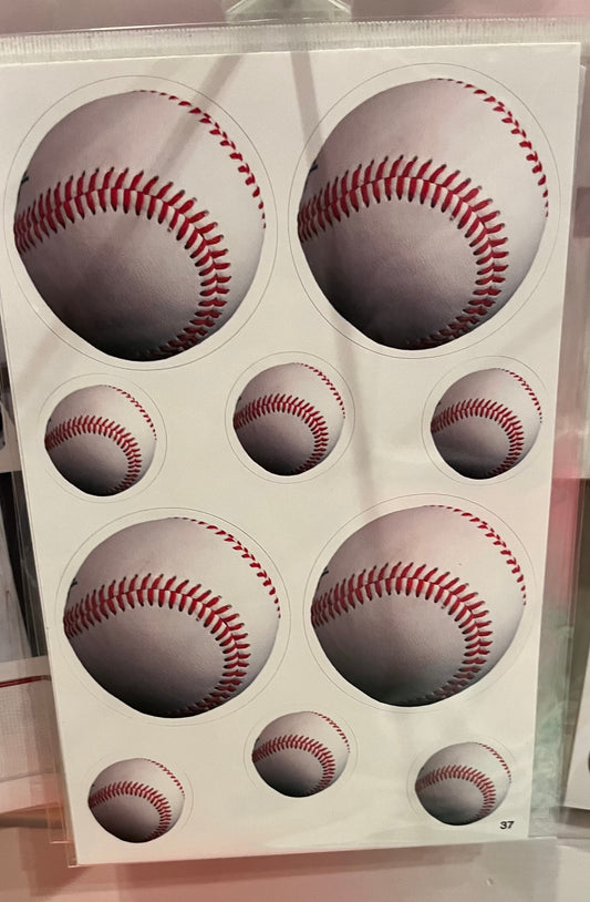 Baseball balls 6x9 cling it