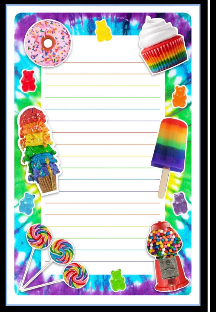 Candy Tie Dye Lined Stationery