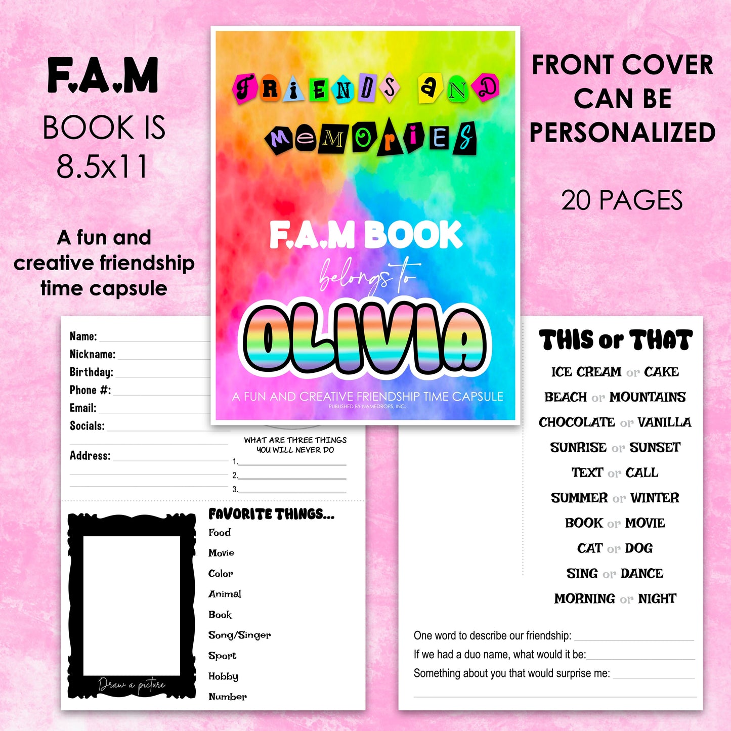 FAM Friends and Memories Book