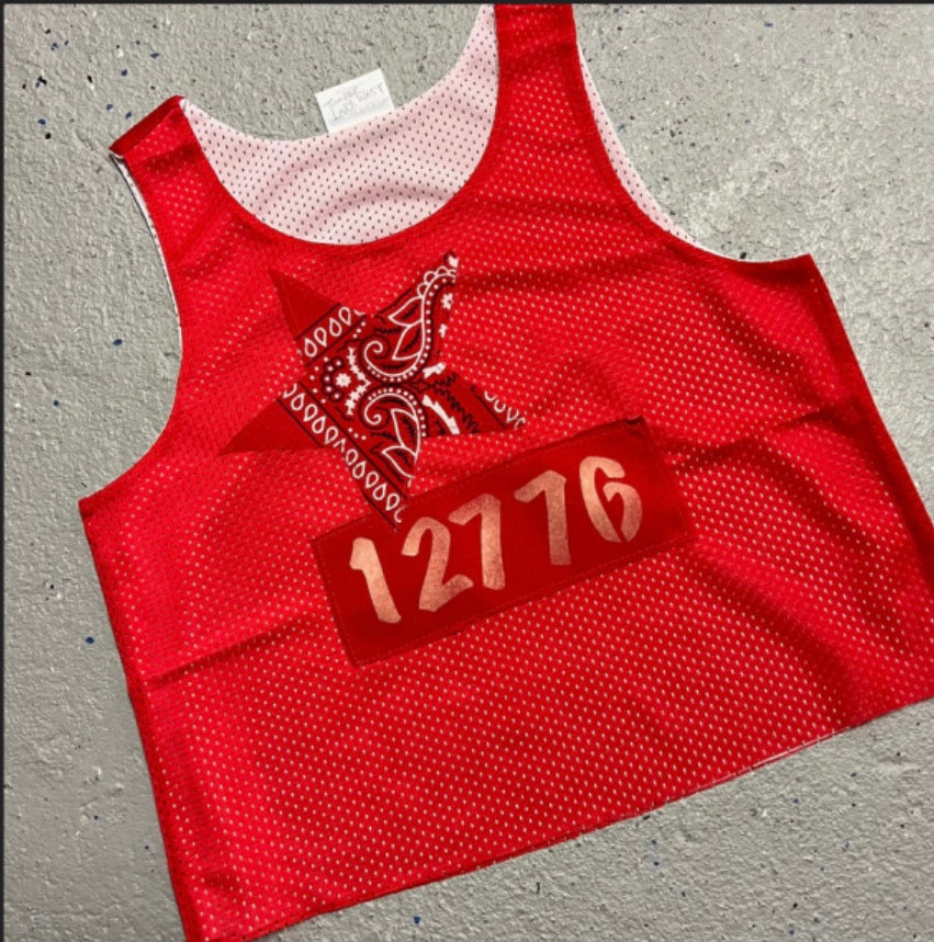 Bandana Star Reversible Tank with Zip Code Pinnie