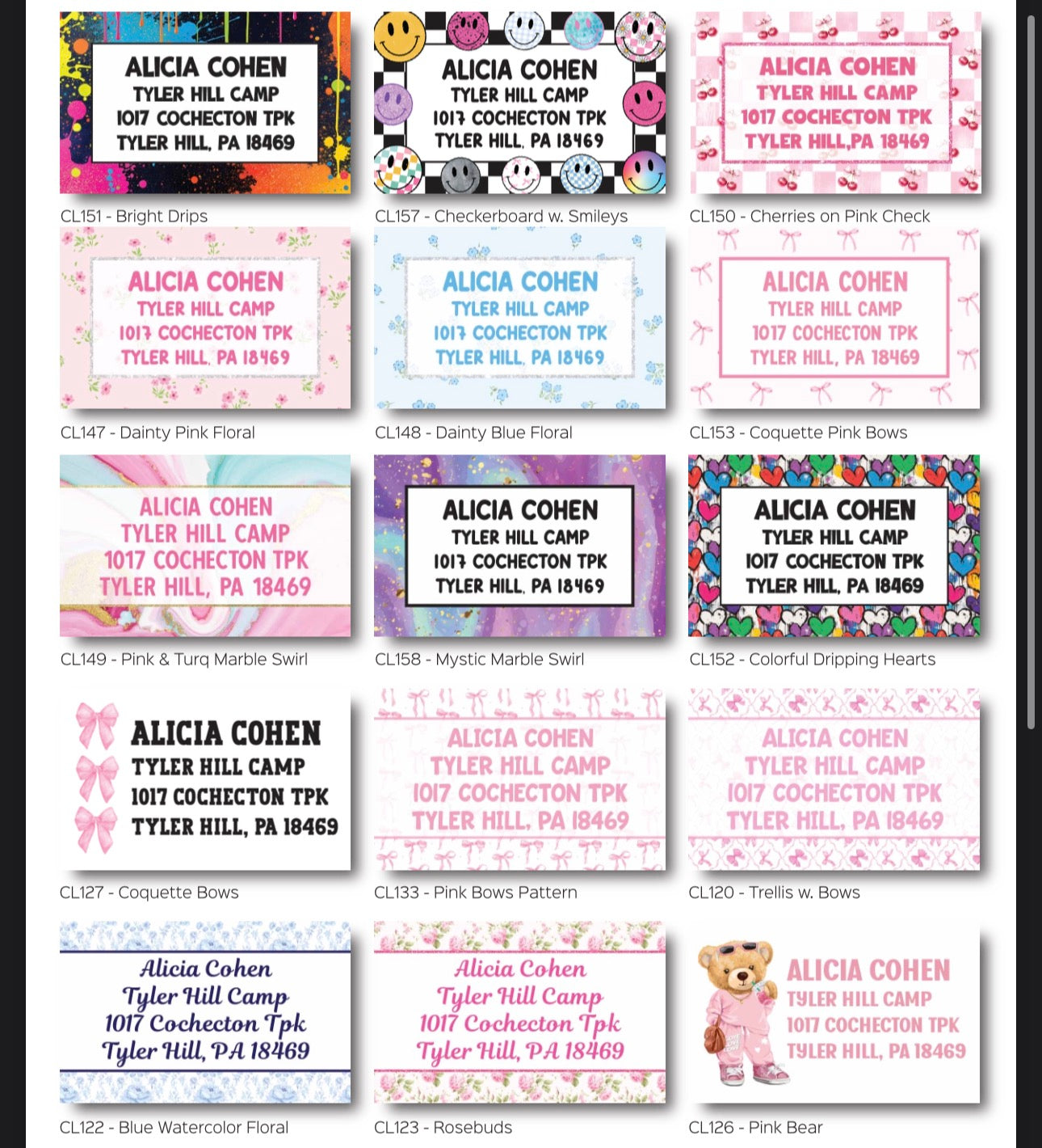 Return Address Labels