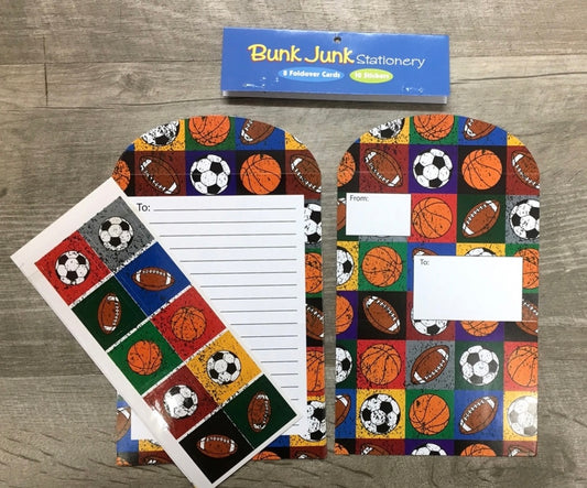 Sport Ball Lined Fold Over Stationery Set