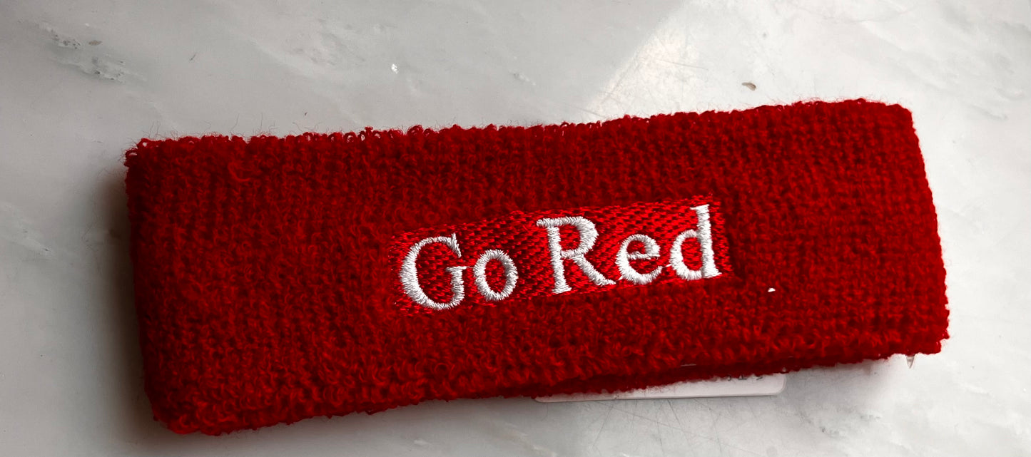 Spirit Go Red Terry Sweatband