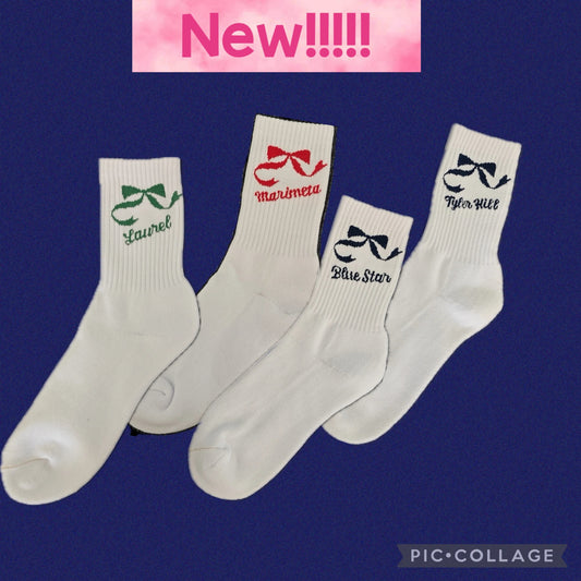 Bow Camp Name Socks