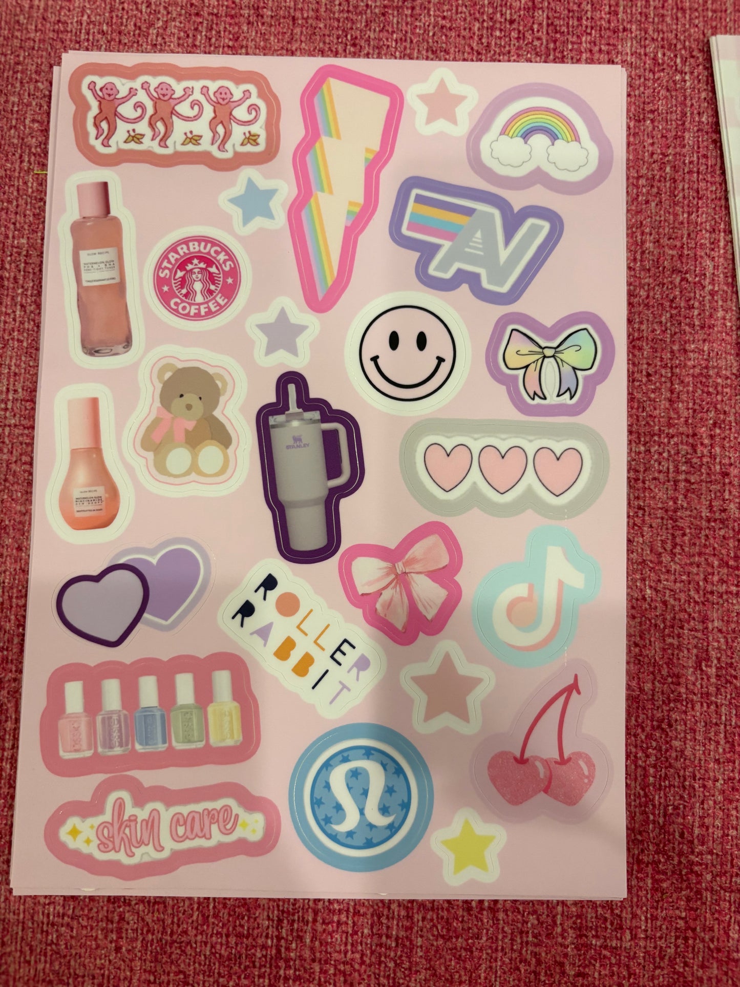 Water Resistant Generic Sticker Sheets