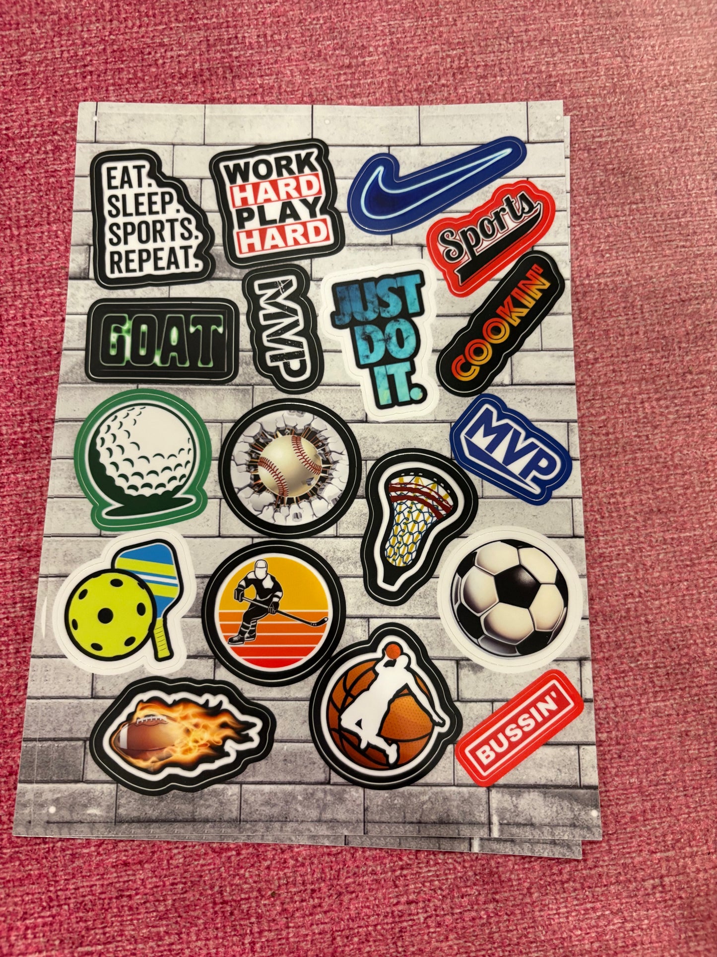 Water Resistant Generic Sticker Sheets