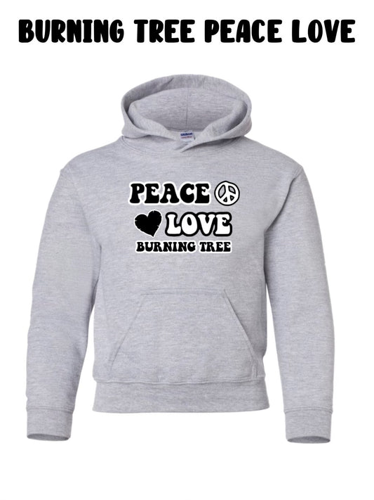 Burning Tree Peace Love Hoodie