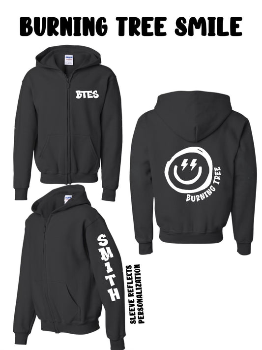 Burning Tree Smile Zip Up